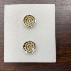 Earrings 10k White Gold With Color Diamonds 