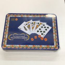 Las Vegas Playing Cards With Dice In Tin Box 48 Units For $48