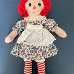 Vintage 19” Raggedy Ann Doll With I Love You Heart On Her Chest