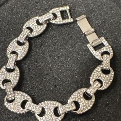 Stainless Steel Gg Puff Link Bracelet 