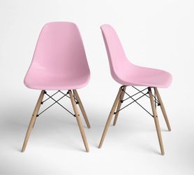Set of 2 Pink Dining Chairs