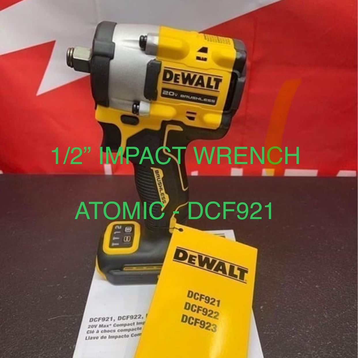 Dewalt New 1/2” Impact Wrench - ATOMIC Brushless 