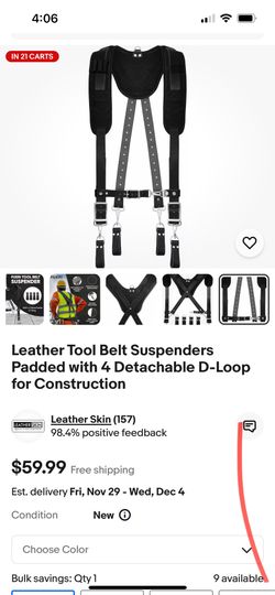 Leather Tool Belt Suspenders