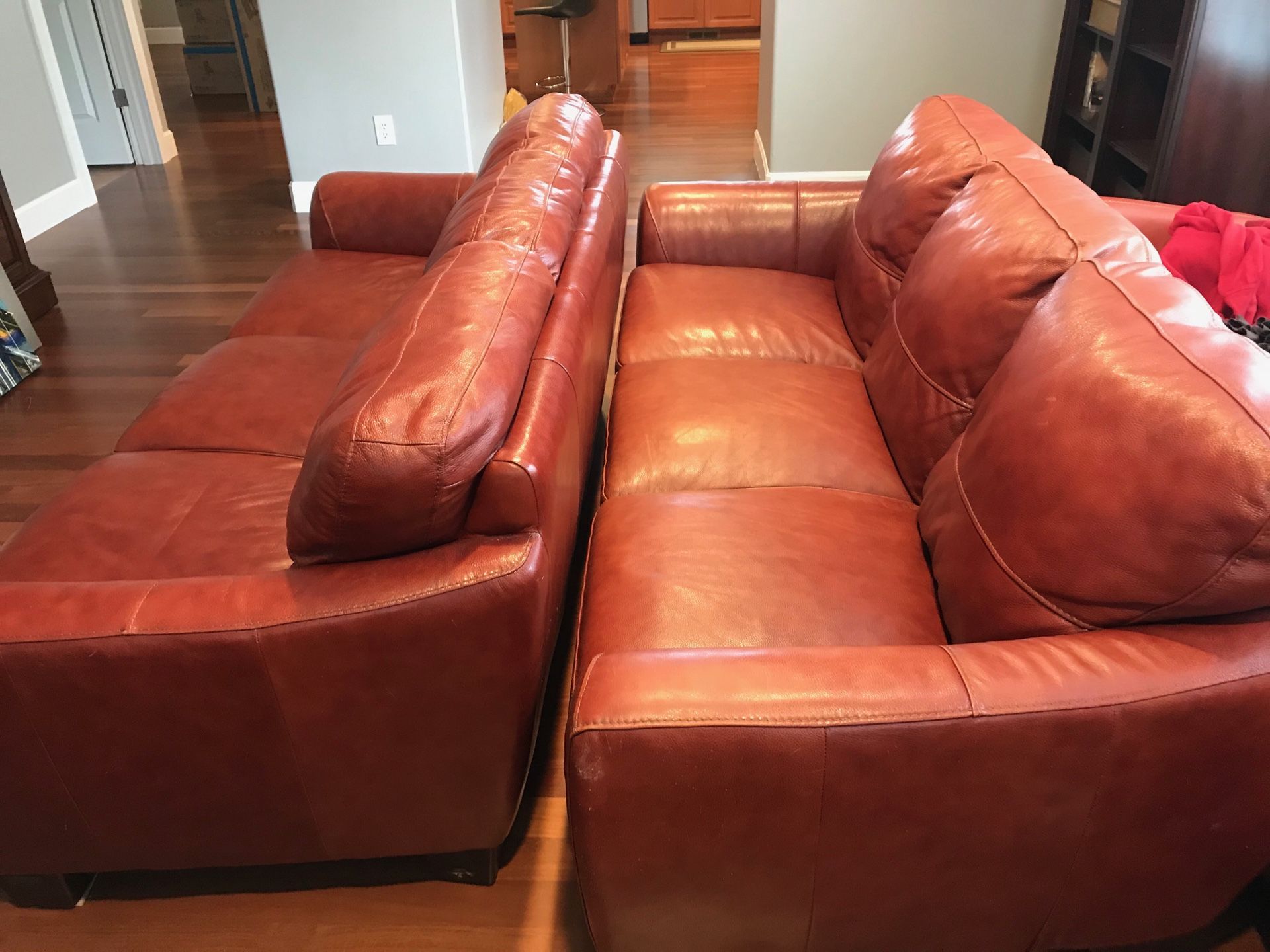 Red Italian leather couches from Costco for Sale in WA OfferUp