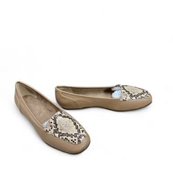 Easy Street "Thrill" Natural Snake Tan Loafers Women's Size 8N