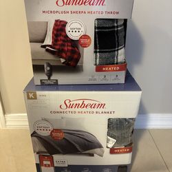  3 Brand New Heating Blankets Sunbeam King + 2 Throw       Chair Table Desk Dresser Mirror Wardrobe Storage Weights Bike Sneakers Closet Cabinet Ikea 