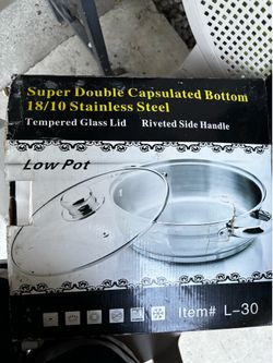 $30 OBO Stainless steel low pot brand new in box