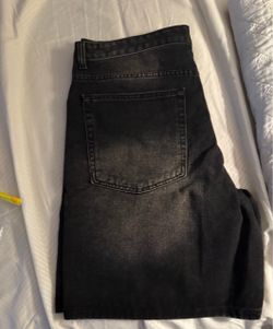 Black Washed Denim Jean Shorts