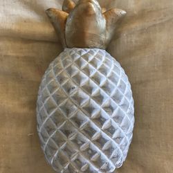 8” Tall Tropical Pineapple Very Heavy Door Stop Paper Weight Decor 