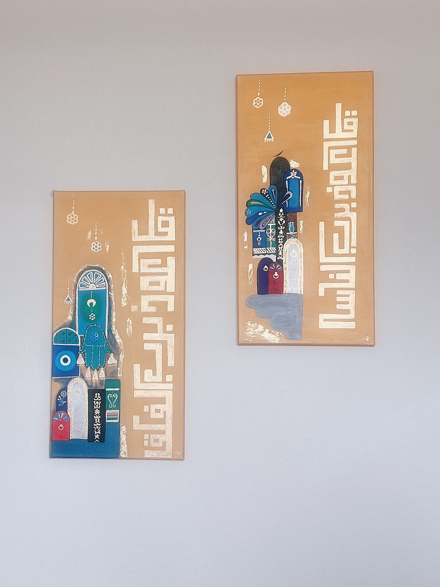 2 Pc Acrylic Painting Canvas Size 12 *24 In,All Products : American Fashion Style Bags On Sale