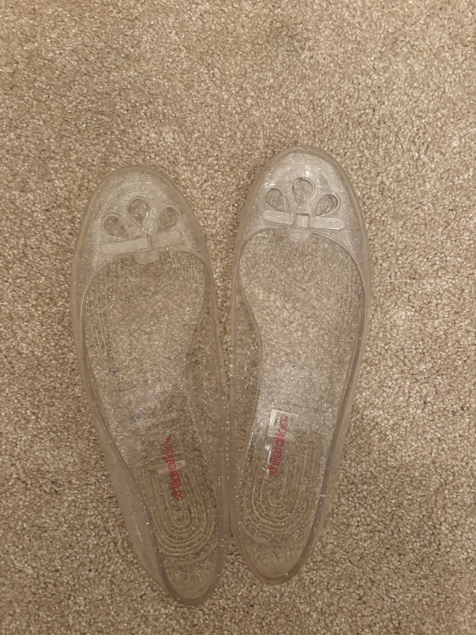 Xhilaration Clear Women's Jelly Flats with Bow Detail