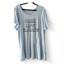 Torrid Light Blue Drink Happy Thoughts Tunic Tee