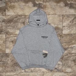 Fear of God Essentials Fleece Hoodie Light Heather Gray (With Pockets) Size Large