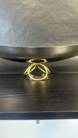 Oval Footed Fruit Bowl Brass &S/S Shiny 45cm By 14cm