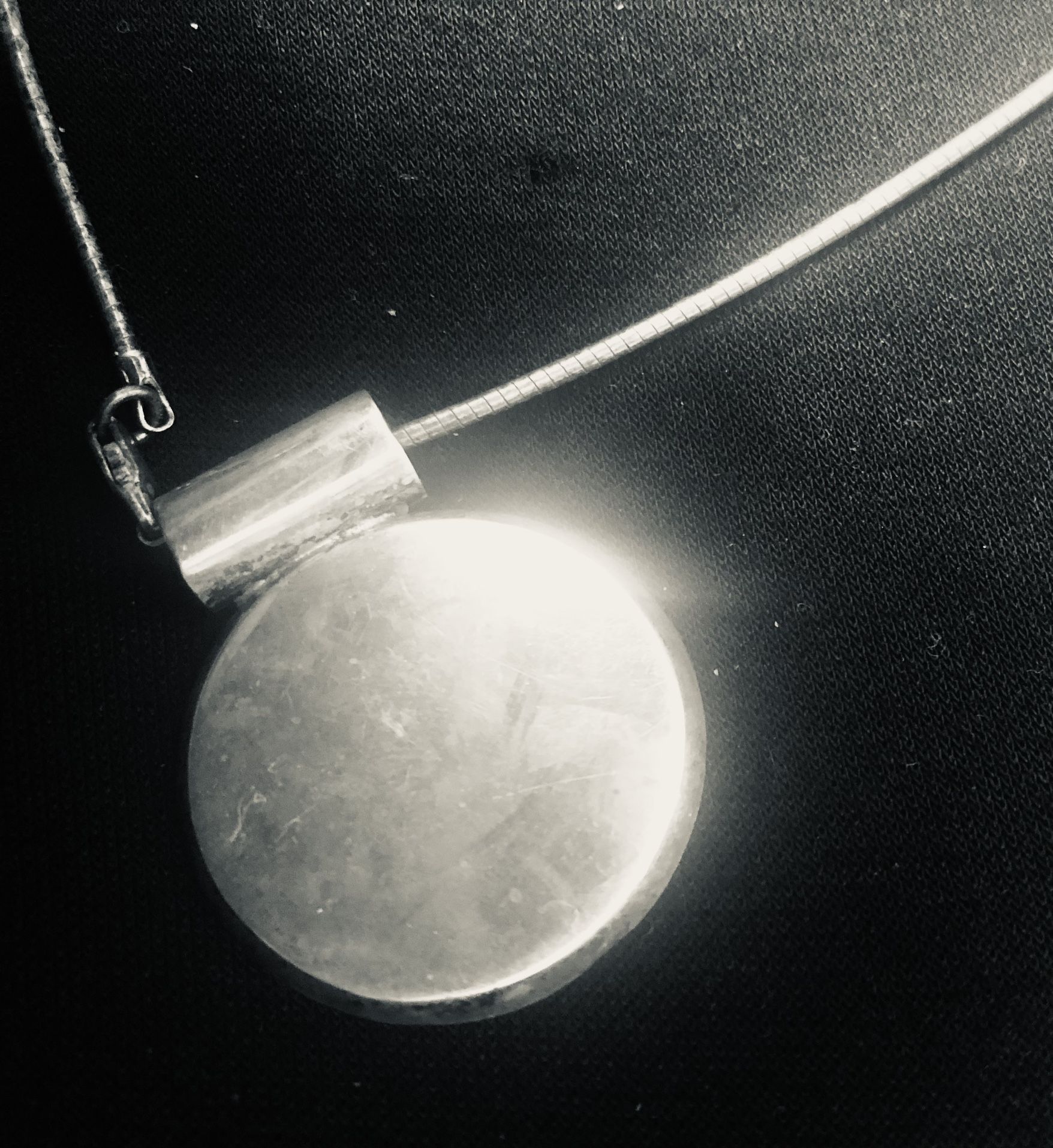 Sterling Silver Disc On Silver Chocker Chain. See Rest