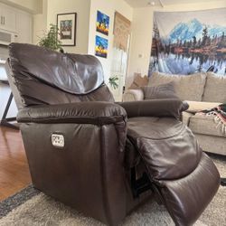 Make an offer! Genuine Leather La-Z-Boy Power Recliner/Rocker Couch Sofa - $250