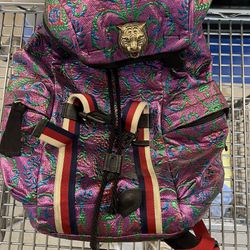 Gucci Women Purple Lion Head Mini Hiking Backpack