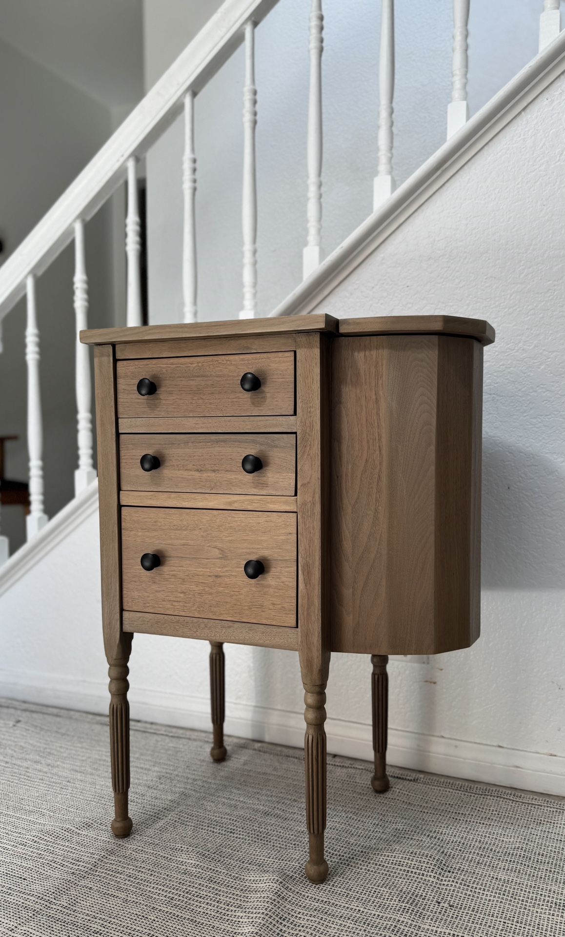 Refinished Solid Wood Cabinet, End Table, Side Table, Sewing Cabinet