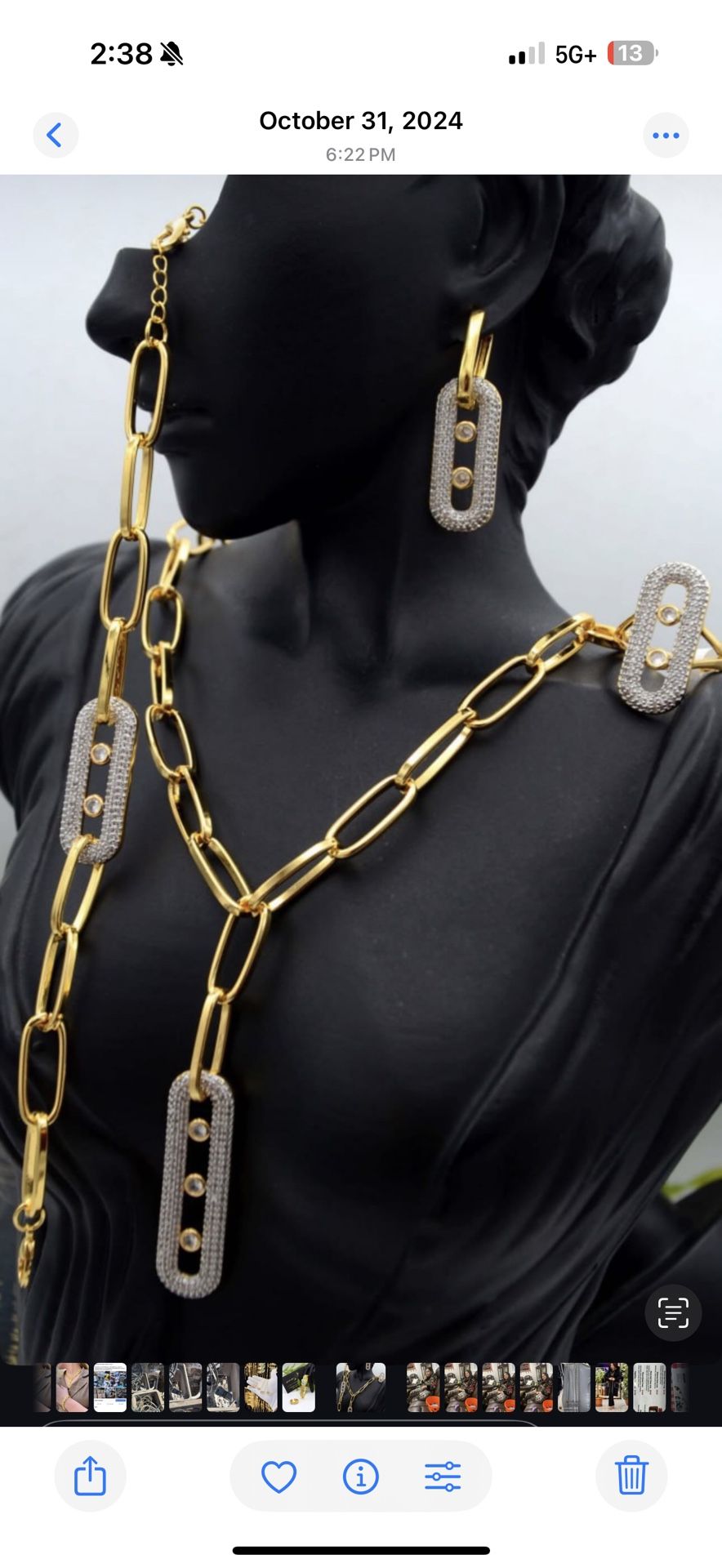 Jewellery Set Plated Gold