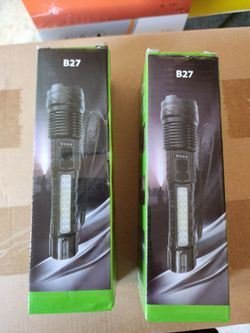 **NEW B27 Rechargeable LED Flashlight w/ COB Side Light – USB Rechargeable | 2 Available**