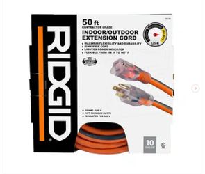 RIDGID 50 ft. 10/3 Heavy Duty Indoor/Outdoor SJTW Extension Cord - BRAND NEW IN BOX