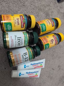 Unopened supplements and hydrocortisone cream