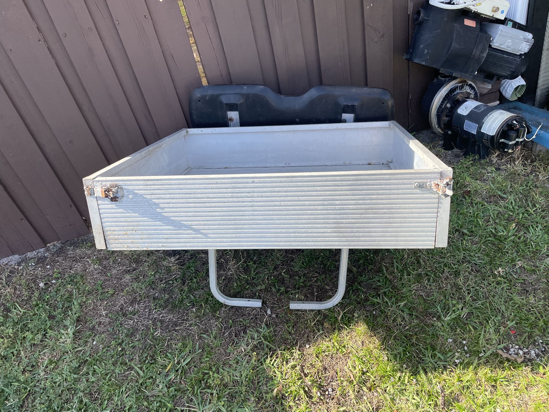 Golf Cart Dump Bed Aluminum Storage Box With Hinged To Dump Gate