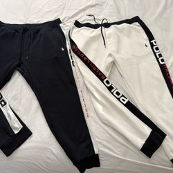 2 Polo Ralph Lauren Men's Aviator Navy Logo Graphic Double Knit Jogger Pants  Sz 2xl