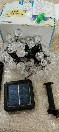 Solar String Lights Outdoor 60LED Crystal Globe Lights 8 Mode 26Ft Indoor/Outdoor Solar String