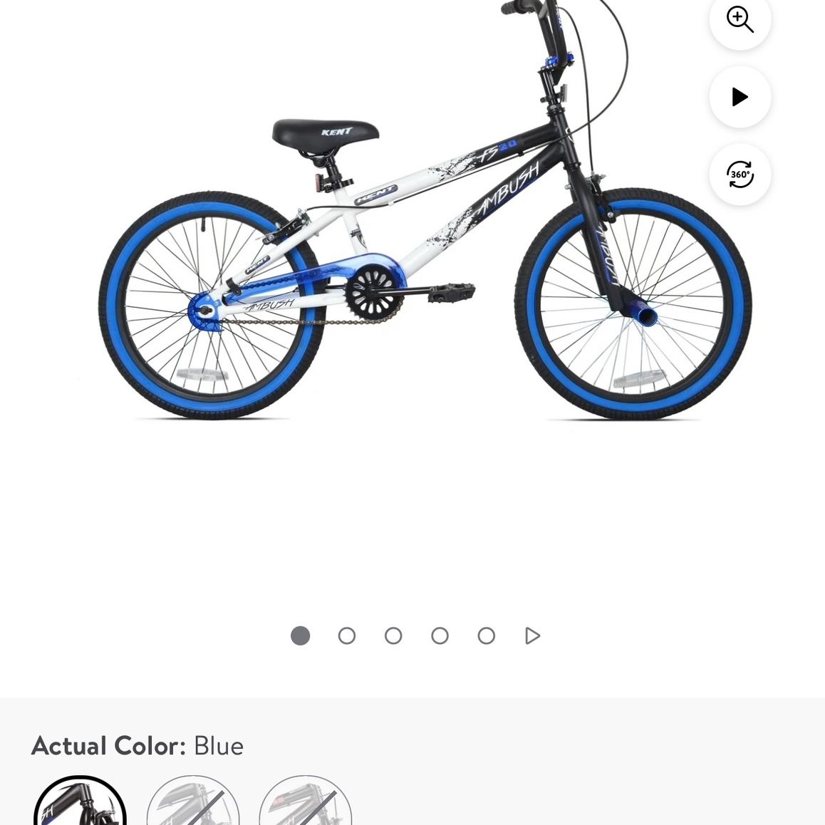 Kent Bicycle 20 In. Ambush Boys BMX Bike Black and White and Blue for Sale in Nas North Island CA OfferUp