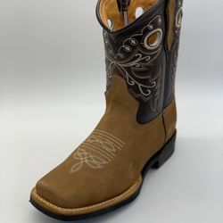 Western Leather Square Toe Boot