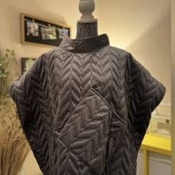 WORLD MARKET LOUNGE GRAY VELVET PONCHO