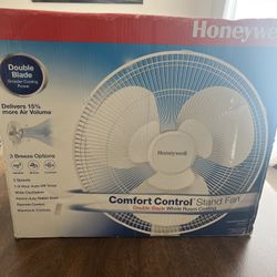 Fan  New 16 In Double Blade White Pedestal Stand 