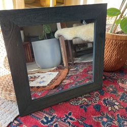 Rare Y2k Farmhouse Style IKEA blue distressed Wood Square 23” Wall Mirror