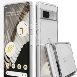 CaseBorne Compatible with Google Pixel 7a Case, [Premium Crystal Clear] [2X Tempered Glass Screen Protectors] [Military Grade Drop Tested] Hybrid Hard