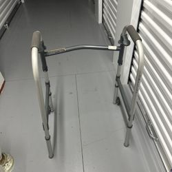 Guardian 2 Button Folding Walker, 2 Front Wheels, 4 Legs height adjust, Used.