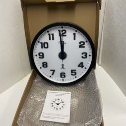 WallarGe Atomic Wall Clock with SMART Light SENSOR Light up Glow CL508 - NEW