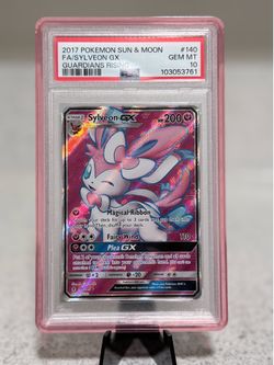 Pokemon TCG 2017 SM Guardians Rising Sylveon GX Full Art Holo 140/145 PSA 10