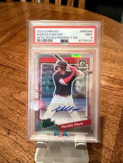2023 Donruss Marcelo Mayer Red Sox Giants Optic Rated Prospect SIG Auto PSA 9