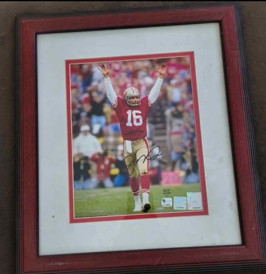 Joe Montana Framed And Authenticated Photo