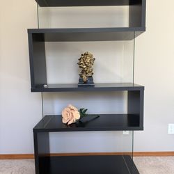 Coaster Emelle Glass Panel Bookshelf – Black