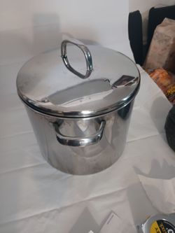 9"  tall  Stainless Steel  Pot with Lid