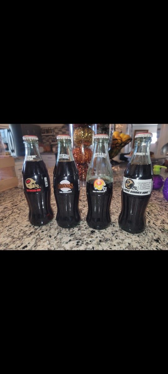 4 Vintage Coca-Cola 49er & Giants Bottle All For $50