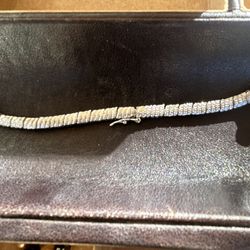 Two Carat In Total Diamonds On A Platinum Overlay Necklace