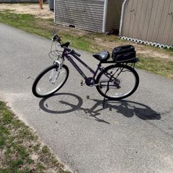 27"  21 Speed Womans .mountain Bike    Added Options  Larger Cushion  Seat    Back Rack    Carring Bag    Kick Stand     $550 FIRM  BRAND SPANKING NEW