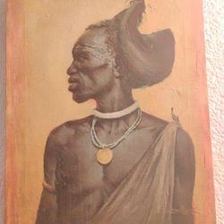 JAMES ELMER BUCK (1(contact info removed)), OIL ON CANVAS AFRICAN KING SIZE 20 X 16