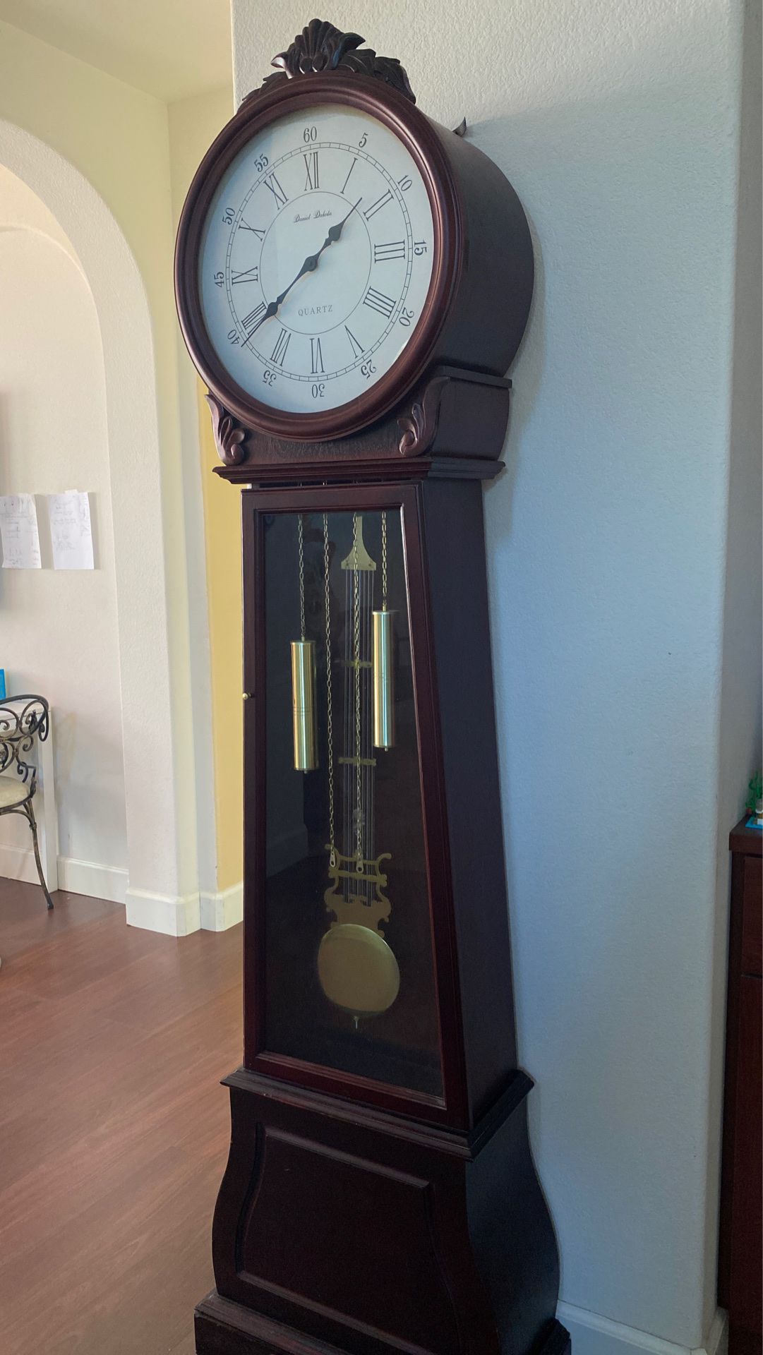 Daniel Dakota Grandfather Clock in cherry colour. Read Description.