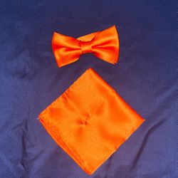 **New** Orange Satin Bow Tie Set
