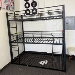 Metal Twin Size Triple Bunk Bed Frame