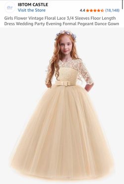 Girls Champagne Formal Dress
